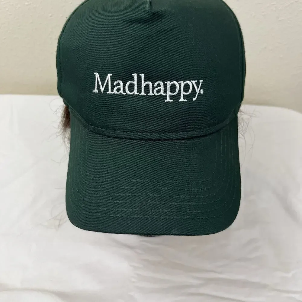 Madhappy Embroidered Logo Snapback Hat Unisex Adjustable Baseball Cap Green